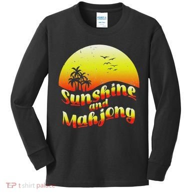 Vintage Sunshine And Mahjong Kids Long Sleeve Shirt