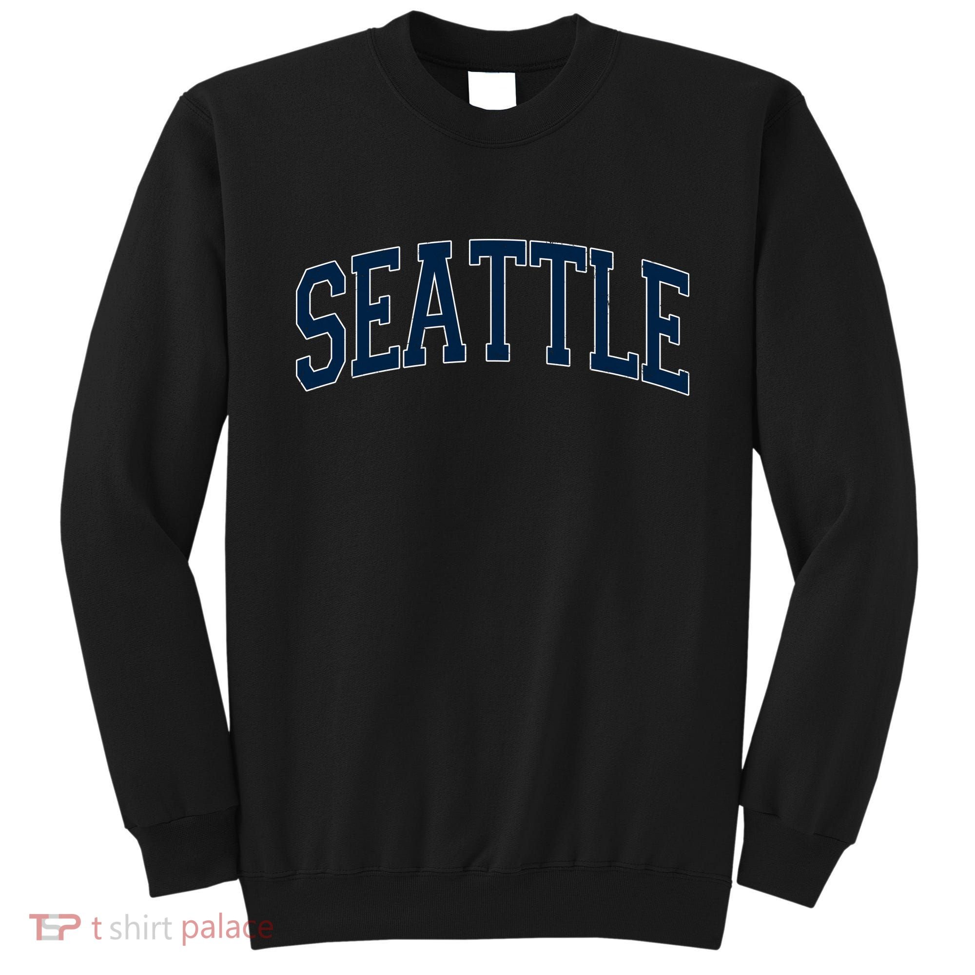 Varsity Sporty Arch Seattle Team Sports Fan Sweatshirt