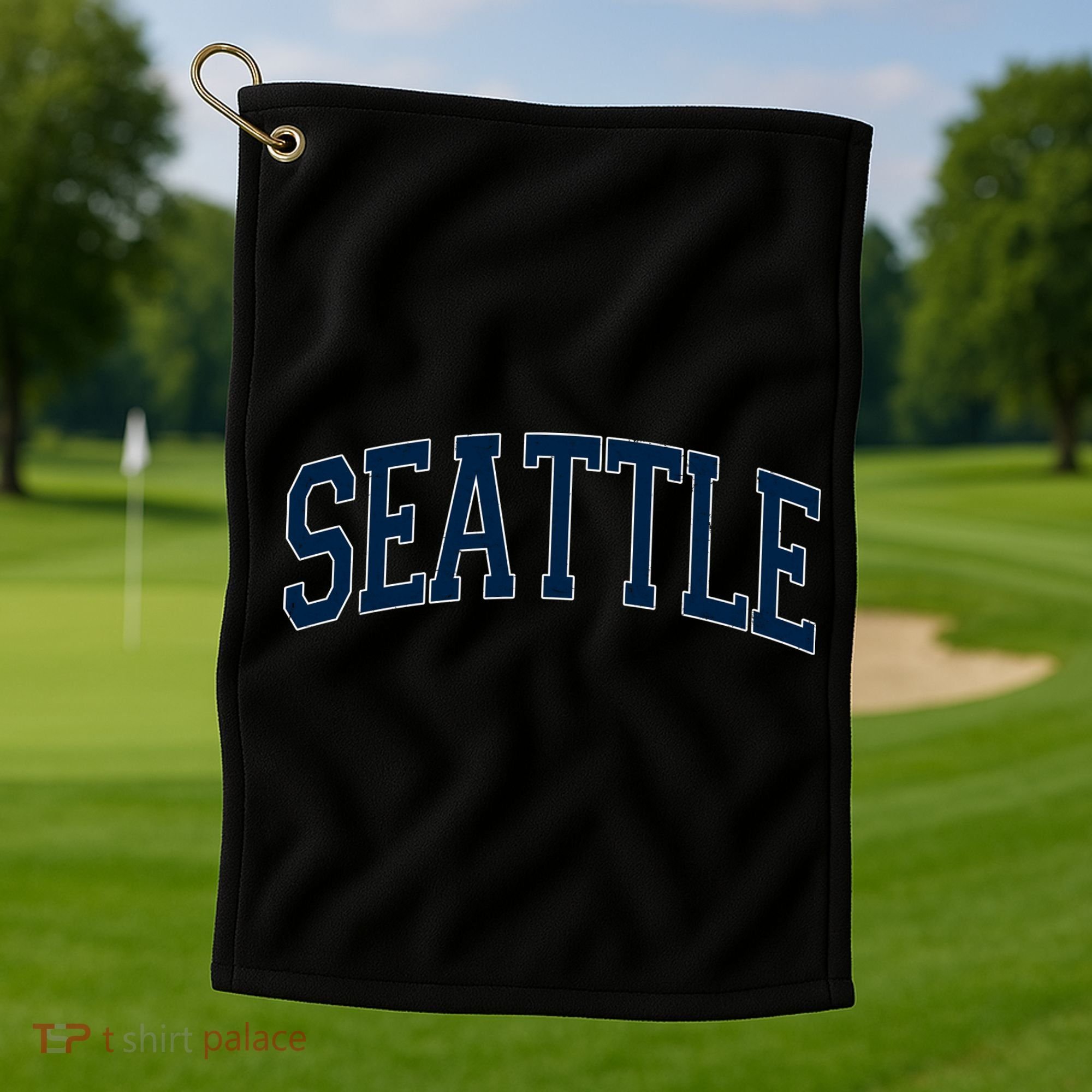 Varsity Sporty Arch Seattle Team Sports Fan Golf Towel