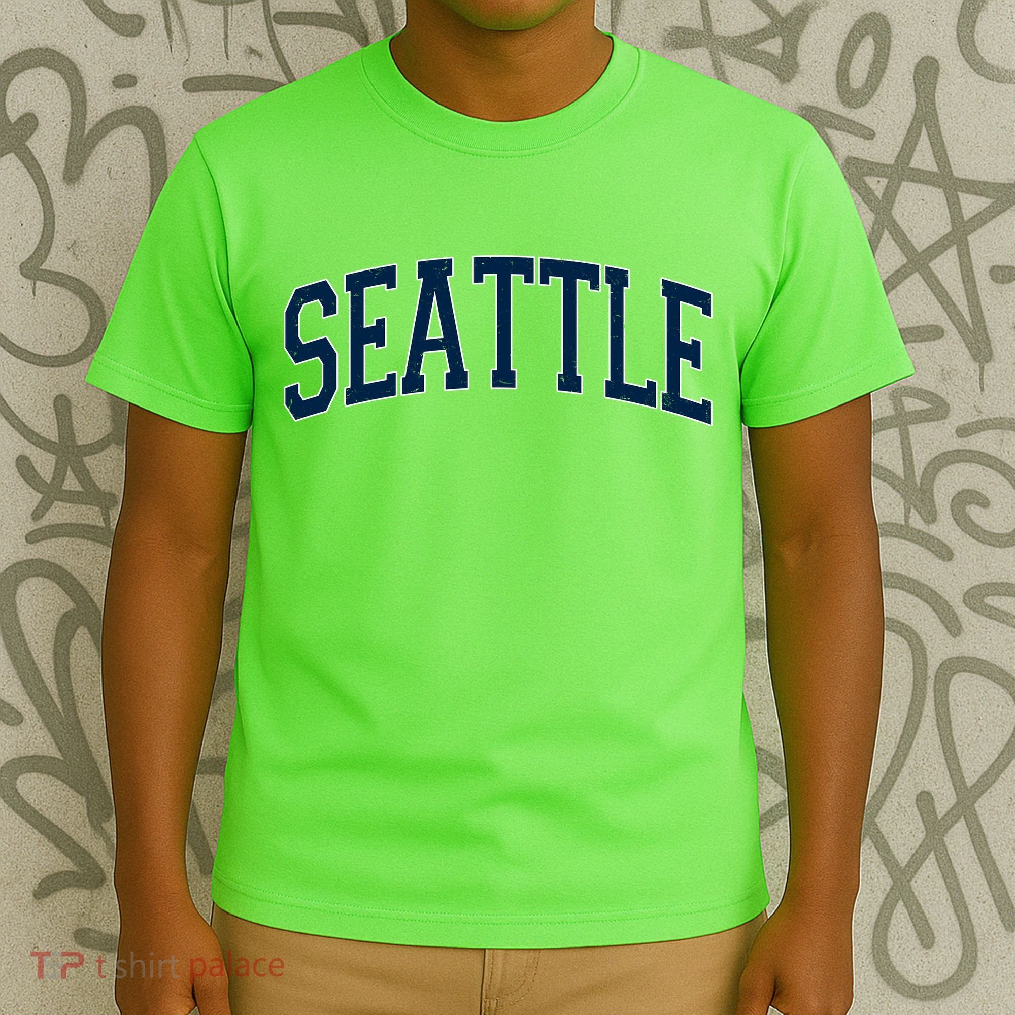 Varsity Sporty Arch Seattle Team Sports Fan T-Shirt