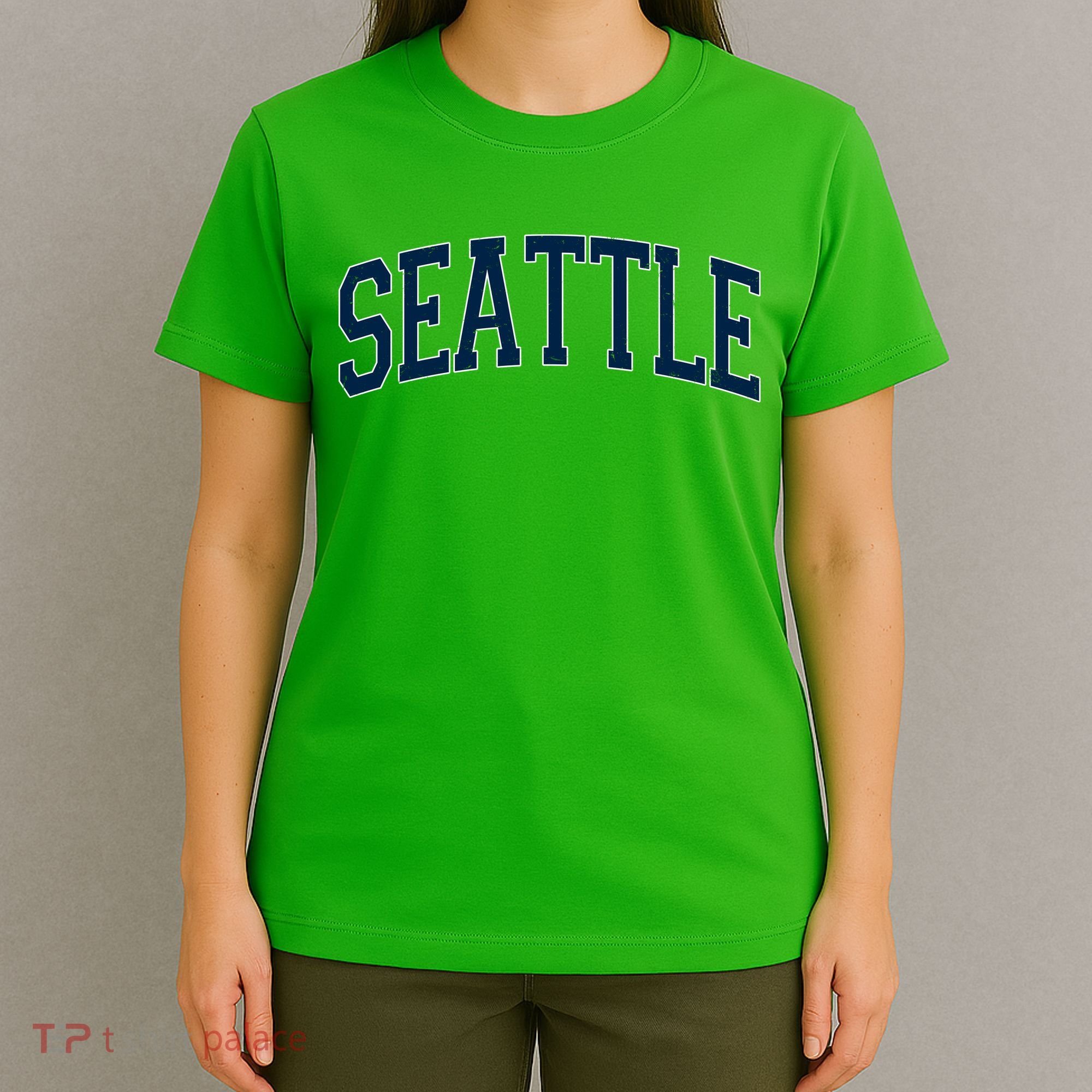 Varsity Sporty Arch Seattle Team Sports Fan T-Shirt