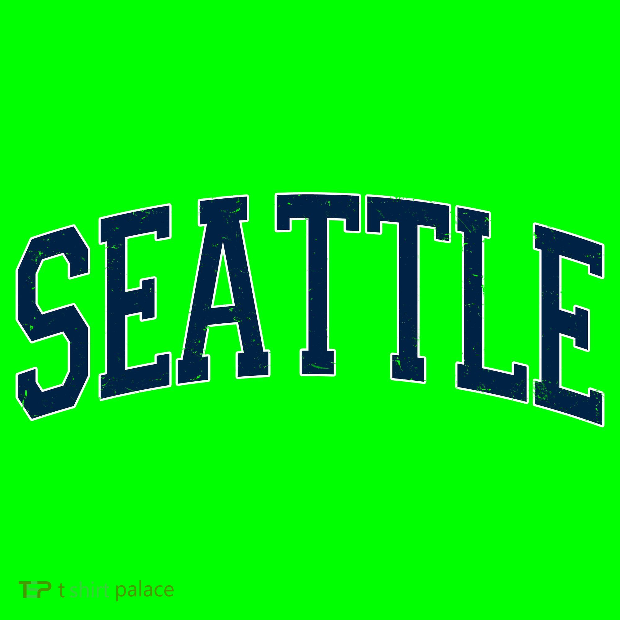Varsity Sporty Arch Seattle Team Sports Fan T-Shirt