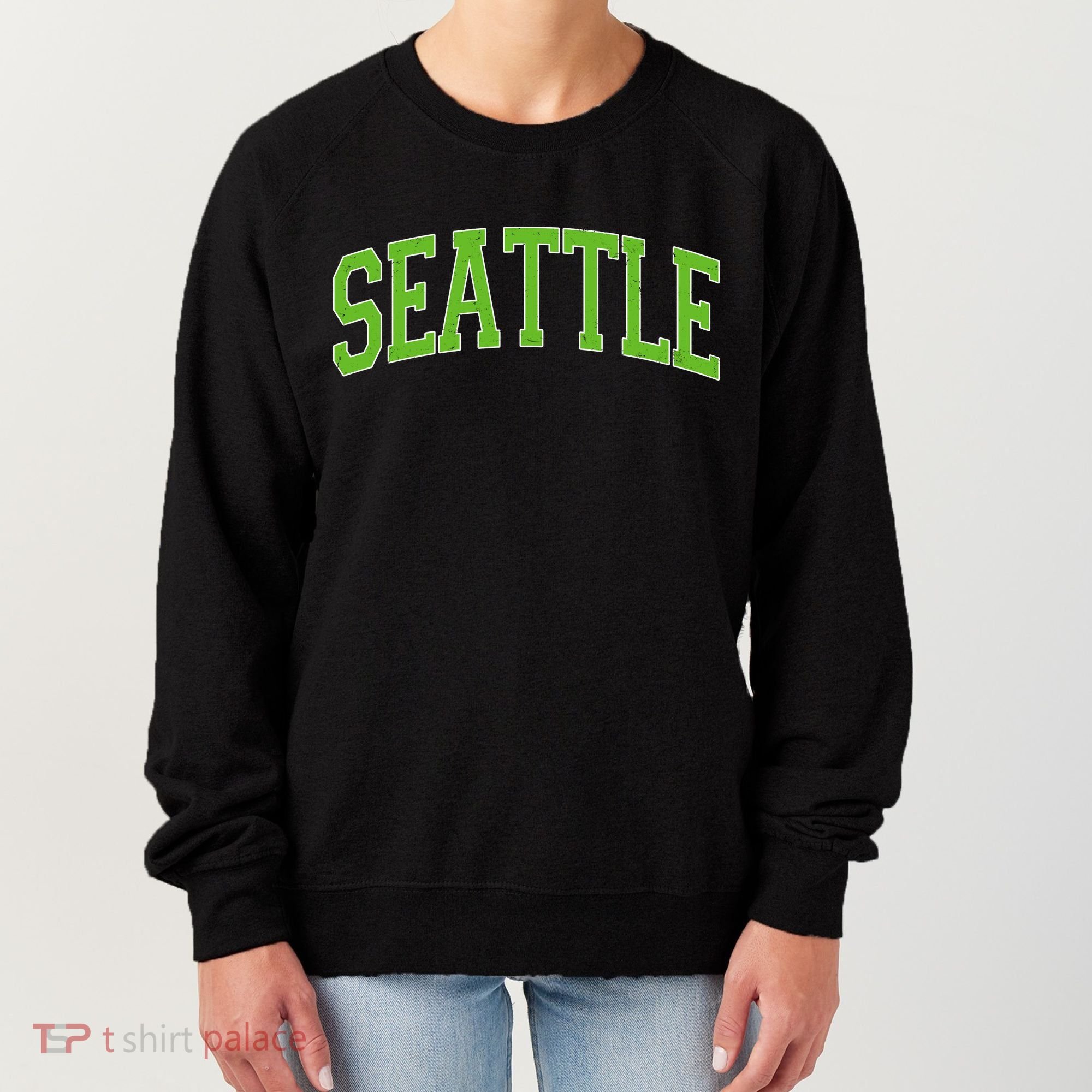 Varsity Sporty Arch Seattle Team Sports Fan Women's Sweatshirt