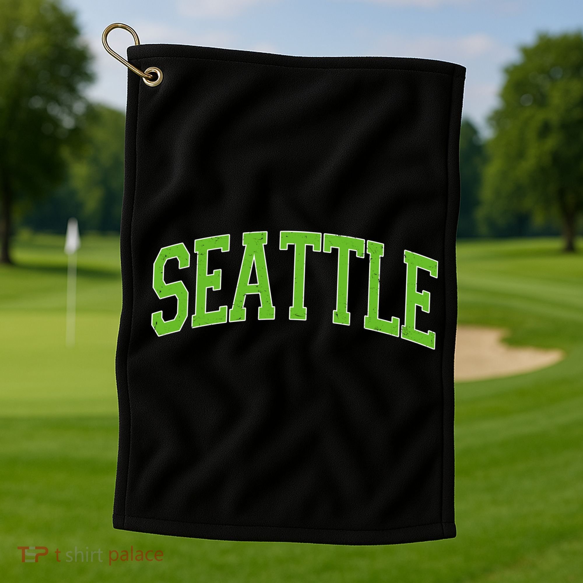 Varsity Sporty Arch Seattle Team Sports Fan Golf Towel