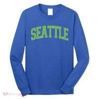 Varsity Sporty Arch Seattle Team Sports Fan Long Sleeve Shirt thumb 0
