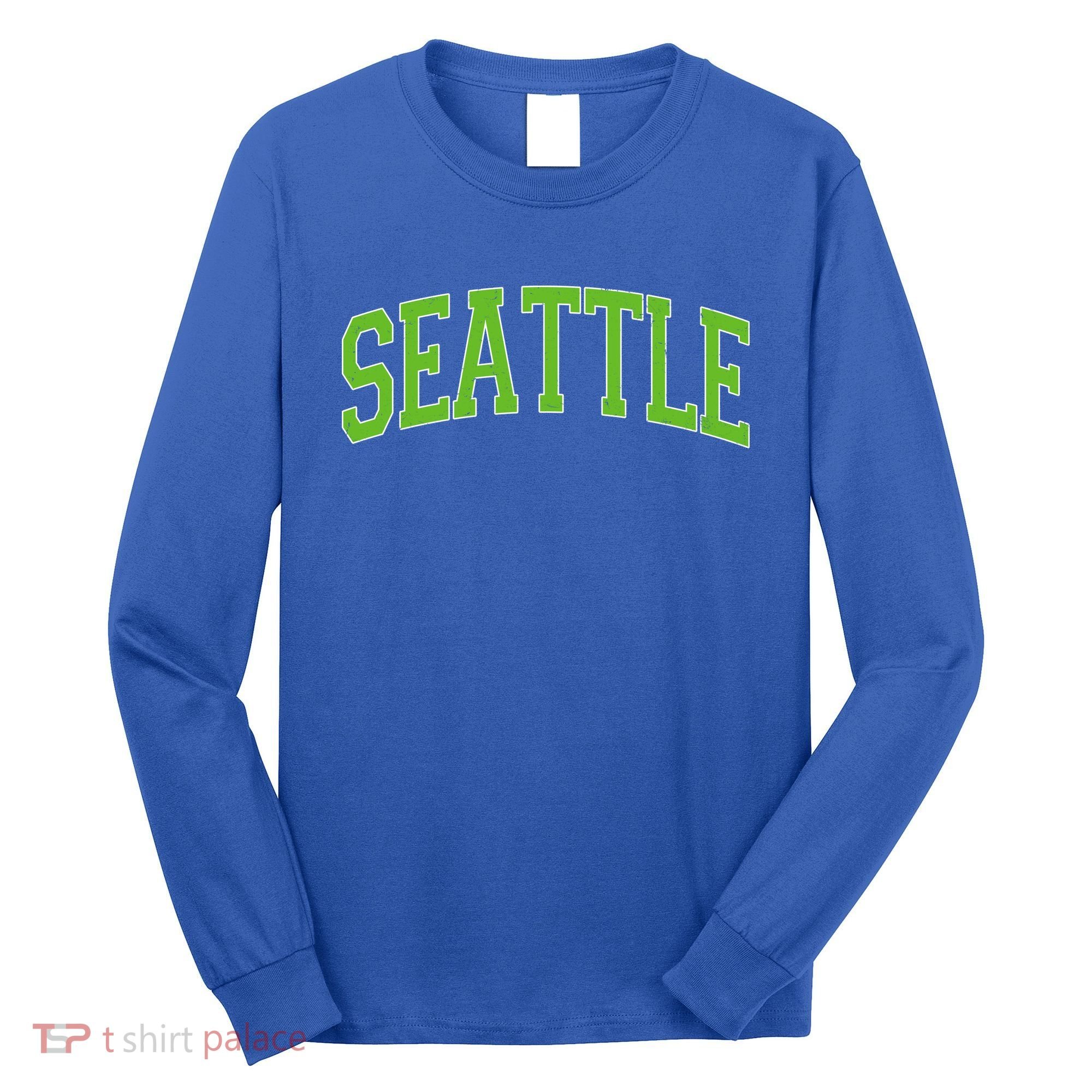 Varsity Sporty Arch Seattle Team Sports Fan Long Sleeve Shirt