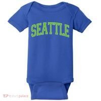 Varsity Sporty Arch Seattle Team Sports Fan Baby Bodysuit thumb 0