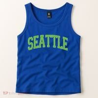 Varsity Sporty Arch Seattle Team Sports Fan Tank Top thumb 2