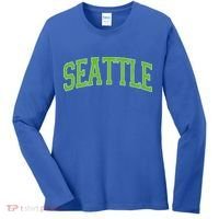 Varsity Sporty Arch Seattle Team Sports Fan Women's Long Sleeve Shirt thumb 0