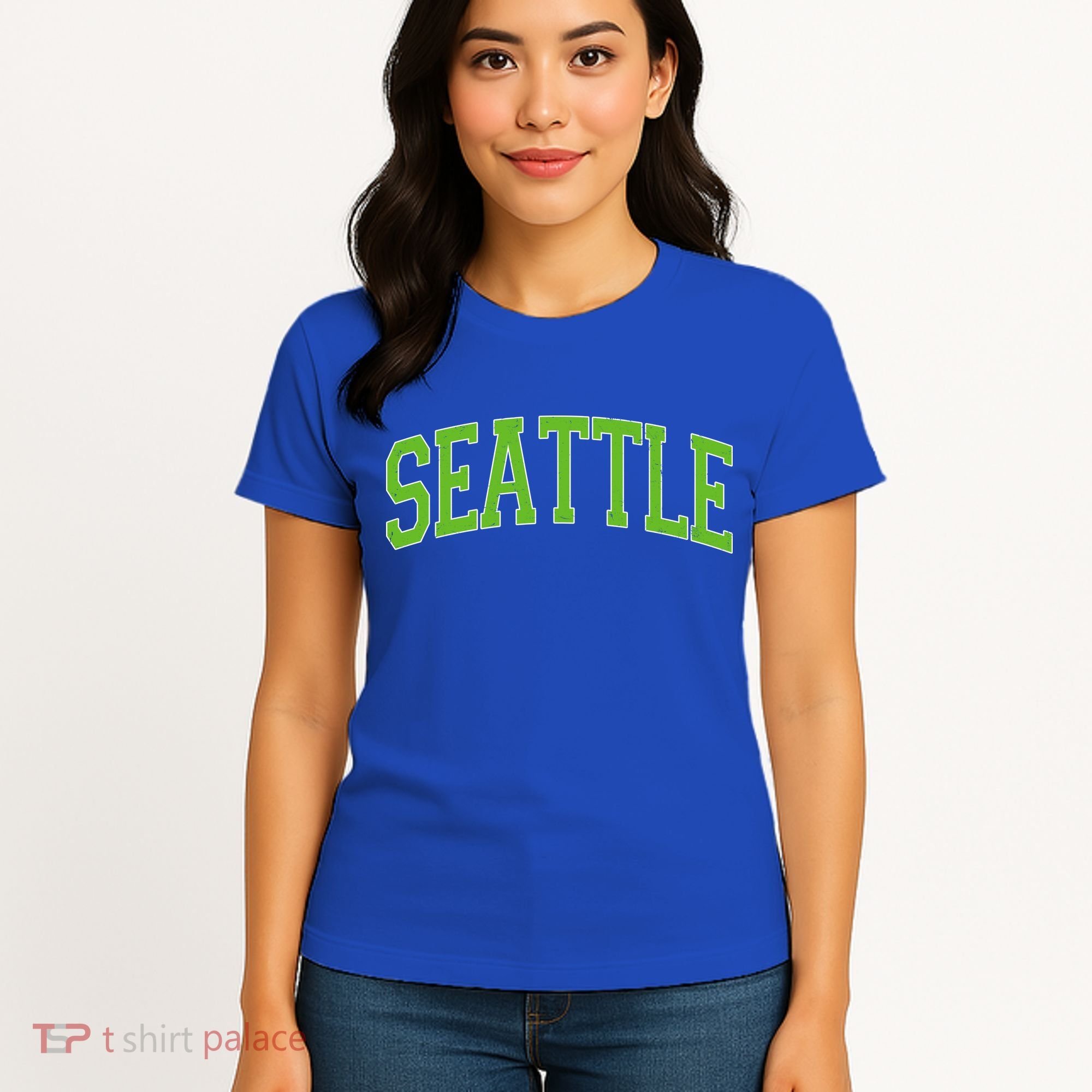 Varsity Sporty Arch Seattle Team Sports Fan Women's T-Shirt