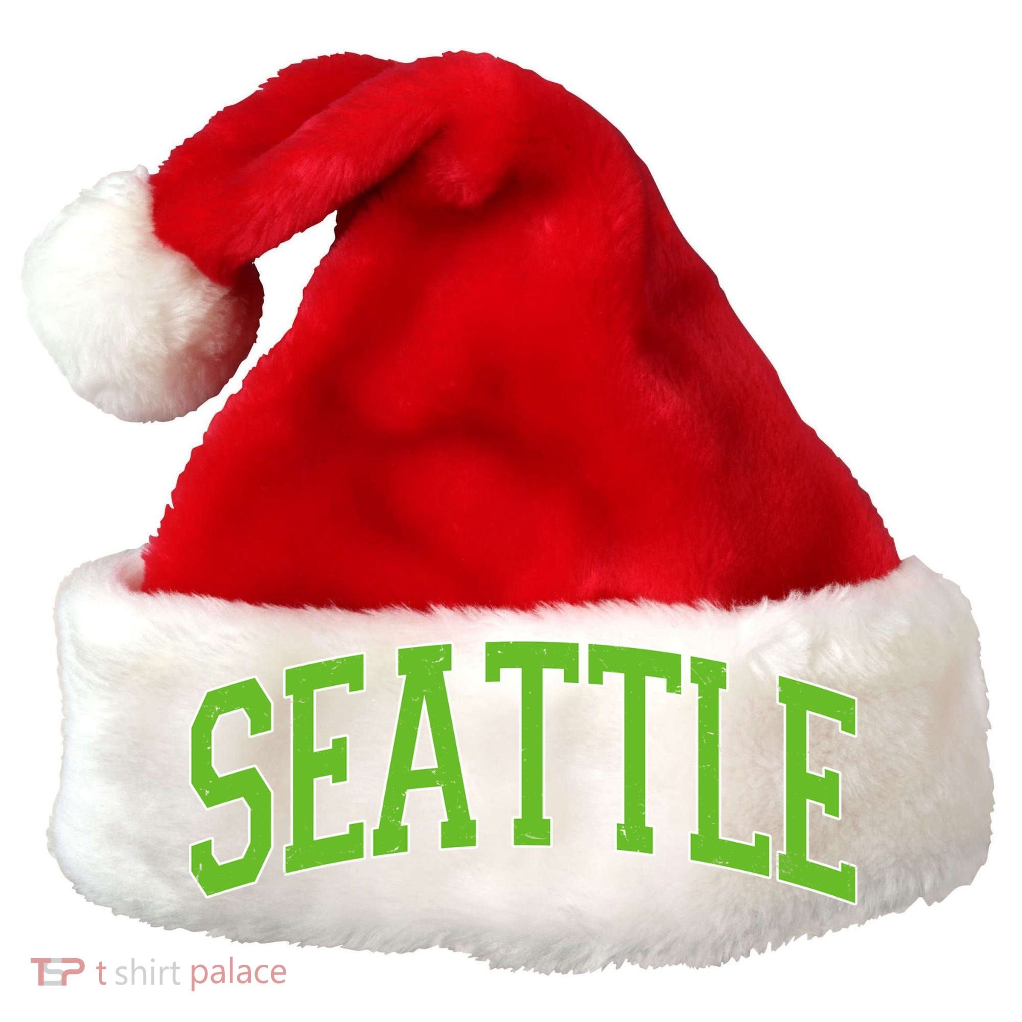 Varsity Sporty Arch Seattle Team Sports Fan Santa Hat