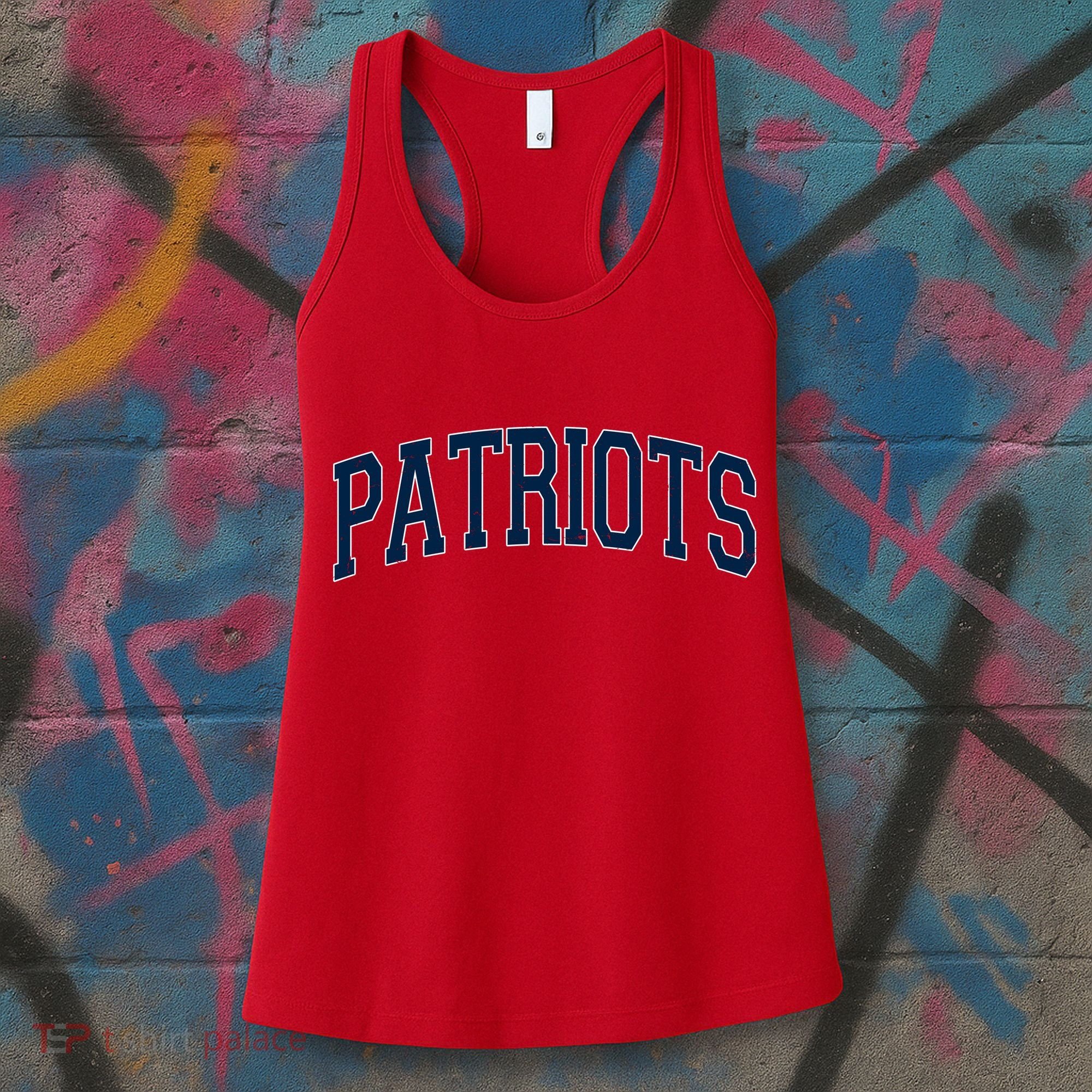 Varsity Sporty Arch Patriots Team Sports Fan Women's Tank Top