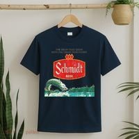 Vintage Schmidt Beer Retro Defunct Fishing Nature Scene T-Shirt thumb 2