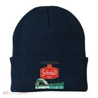 Vintage Schmidt Beer Retro Defunct Fishing Nature Scene Beanie thumb 0