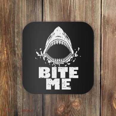 Vintage Shark Bite Me Shark Coaster