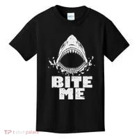 Vintage Shark Bite Me Shark Kids T-Shirt thumb 0