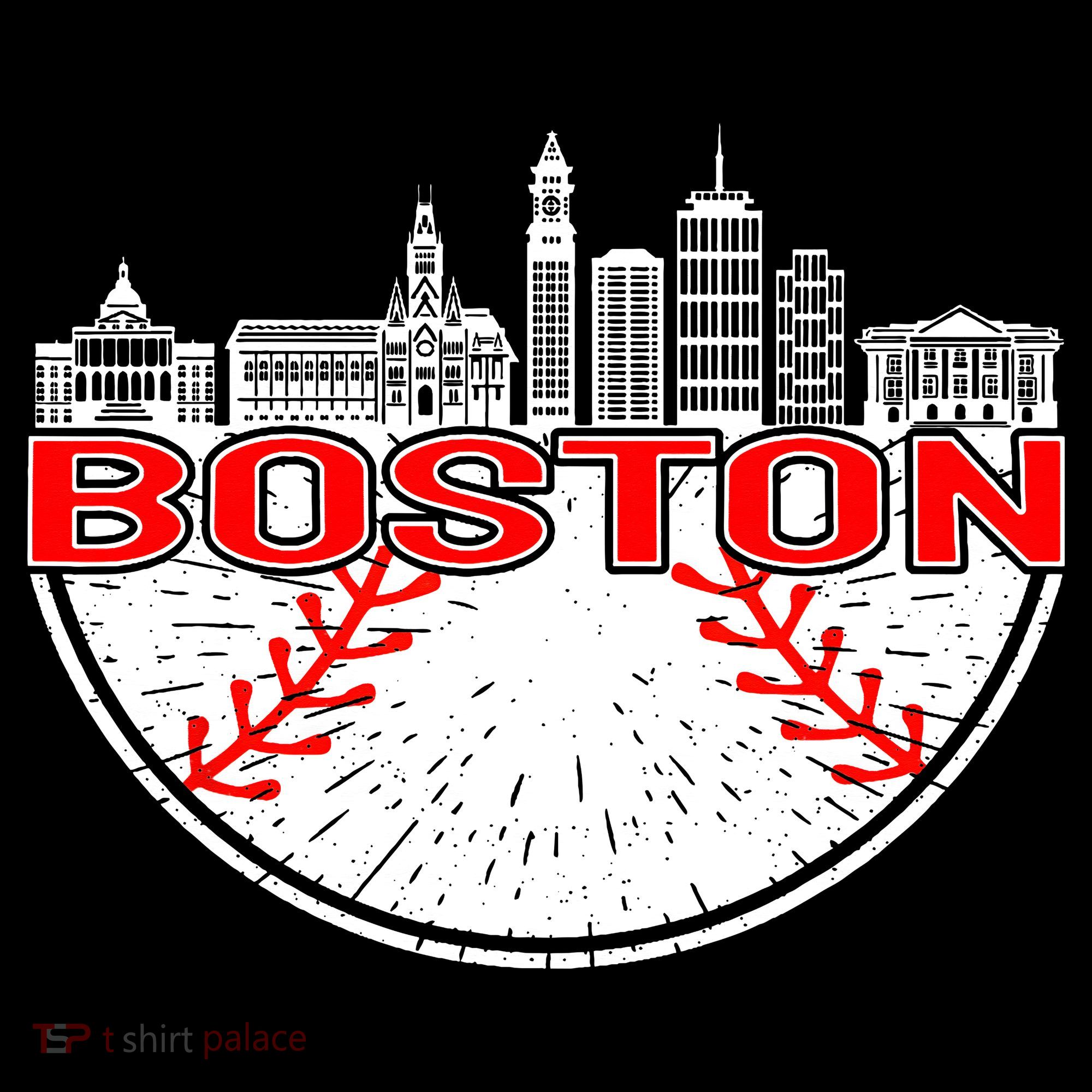 Vintage Style Boston Baseball Tee T-Shirt