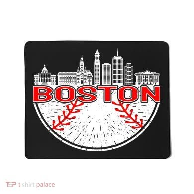 Vintage Style Boston Baseball Tee Mousepad