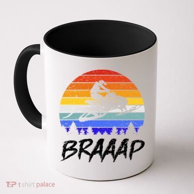 Vintage Snowmobile Braaap Motor Sled Braap Snowmobiling Cool Gift Coffee Mug