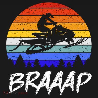 Vintage Snowmobile Braaap Motor Sled Braap Snowmobiling Cool Gift Baby Long Sleeve Bodysuit