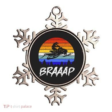 Vintage Snowmobile Braaap Motor Sled Braap Snowmobiling Cool Gift Ornament