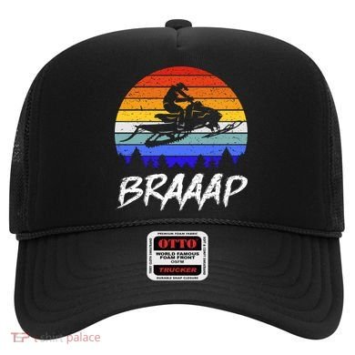 Vintage Snowmobile Braaap Motor Sled Braap Snowmobiling Cool Gift Hat