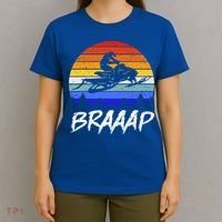 Vintage Snowmobile Braaap Motor Sled Braap Snowmobiling Cool Gift T-Shirt thumb 4