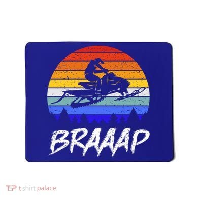Vintage Snowmobile Braaap Motor Sled Braap Snowmobiling Cool Gift Mousepad