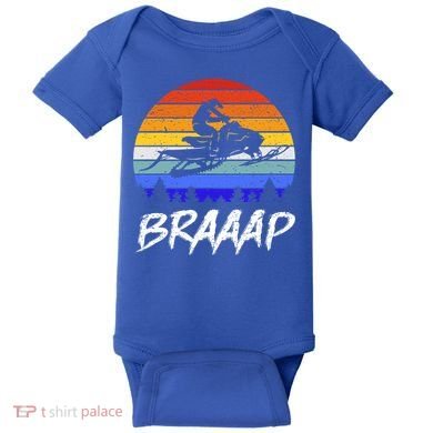 Vintage Snowmobile Braaap Motor Sled Braap Snowmobiling Cool Gift Baby Bodysuit