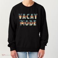 Vacation Summer Beach Scenery And Palm Trees Vacay Mode Ocean Gift Women's Sweatshirt thumb 0