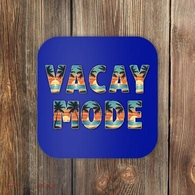 Vacation Summer Beach Scenery And Palm Trees Vacay Mode Ocean Gift Coaster
