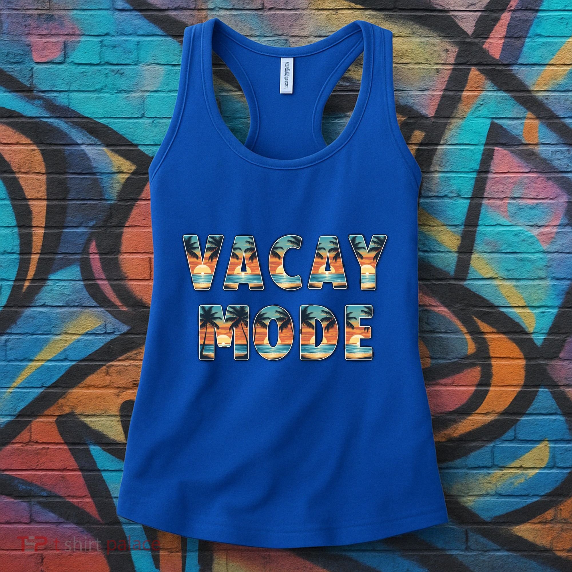 Vacation Summer Beach Scenery And Palm Trees Vacay Mode Ocean Gift Women's Tank Top