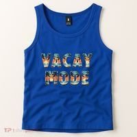 Vacation Summer Beach Scenery And Palm Trees Vacay Mode Ocean Gift Tank Top thumb 2