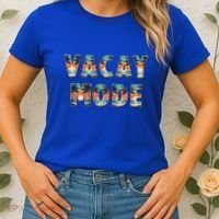 Vacation Summer Beach Scenery And Palm Trees Vacay Mode Ocean Gift Women's T-Shirt thumb 2