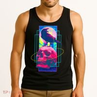 Vaporwave Skull & Crow Halloween Retro Aesthetic Art Tank Top thumb 3
