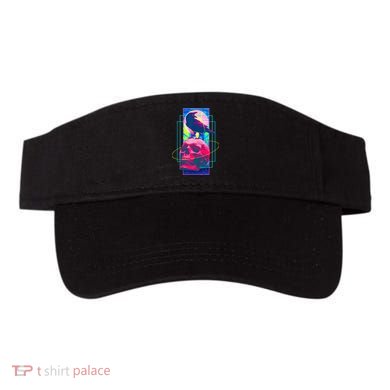 Vaporwave Skull & Crow Halloween Retro Aesthetic Art Visor