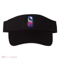 Vaporwave Skull & Crow Halloween Retro Aesthetic Art Visor thumb 0