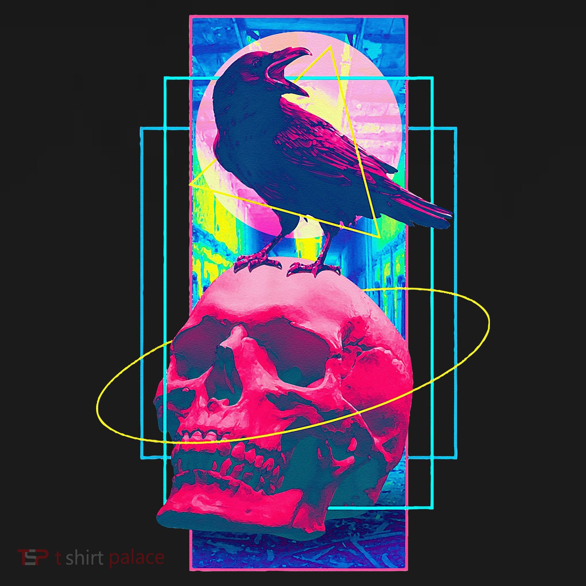Vaporwave Skull & Crow Halloween Retro Aesthetic Art Visor