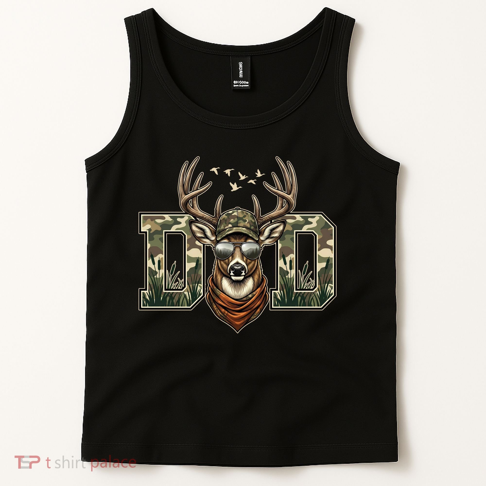 Varsity Style Camo Dad Deer Buck Hunter Fathers Day Tank Top