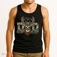Varsity Style Camo Dad Deer Buck Hunter Fathers Day Tank Top thumb 3