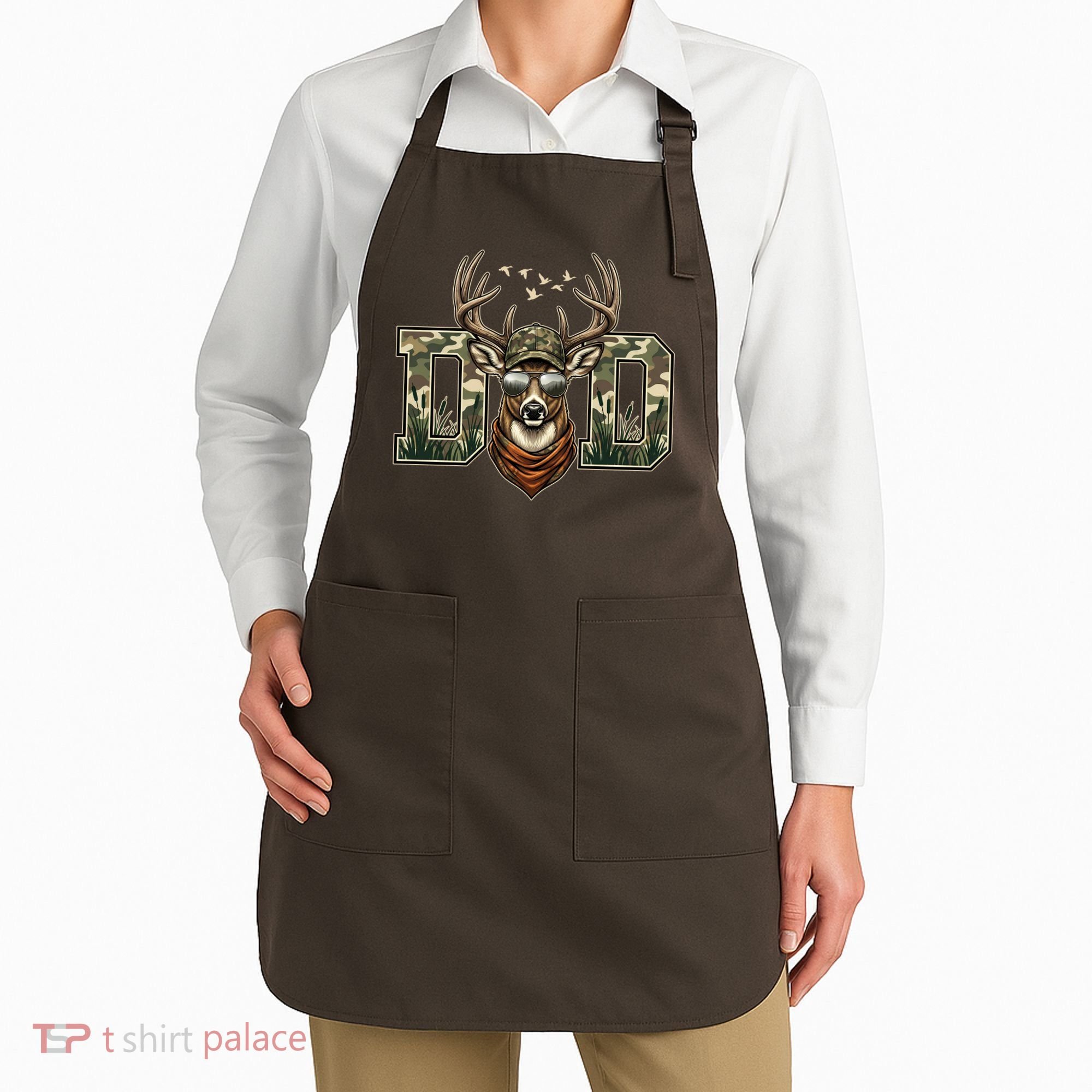 Varsity Style Camo Dad Deer Buck Hunter Fathers Day Apron