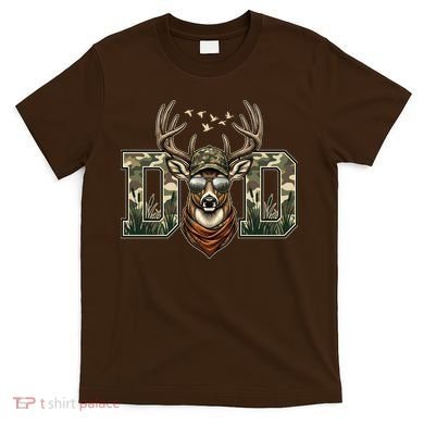 Varsity Style Camo Dad Deer Buck Hunter Fathers Day T-Shirt