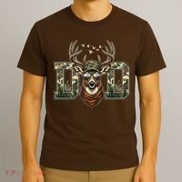 Varsity Style Camo Dad Deer Buck Hunter Fathers Day T-Shirt thumb 3