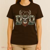 Varsity Style Camo Dad Deer Buck Hunter Fathers Day T-Shirt thumb 4