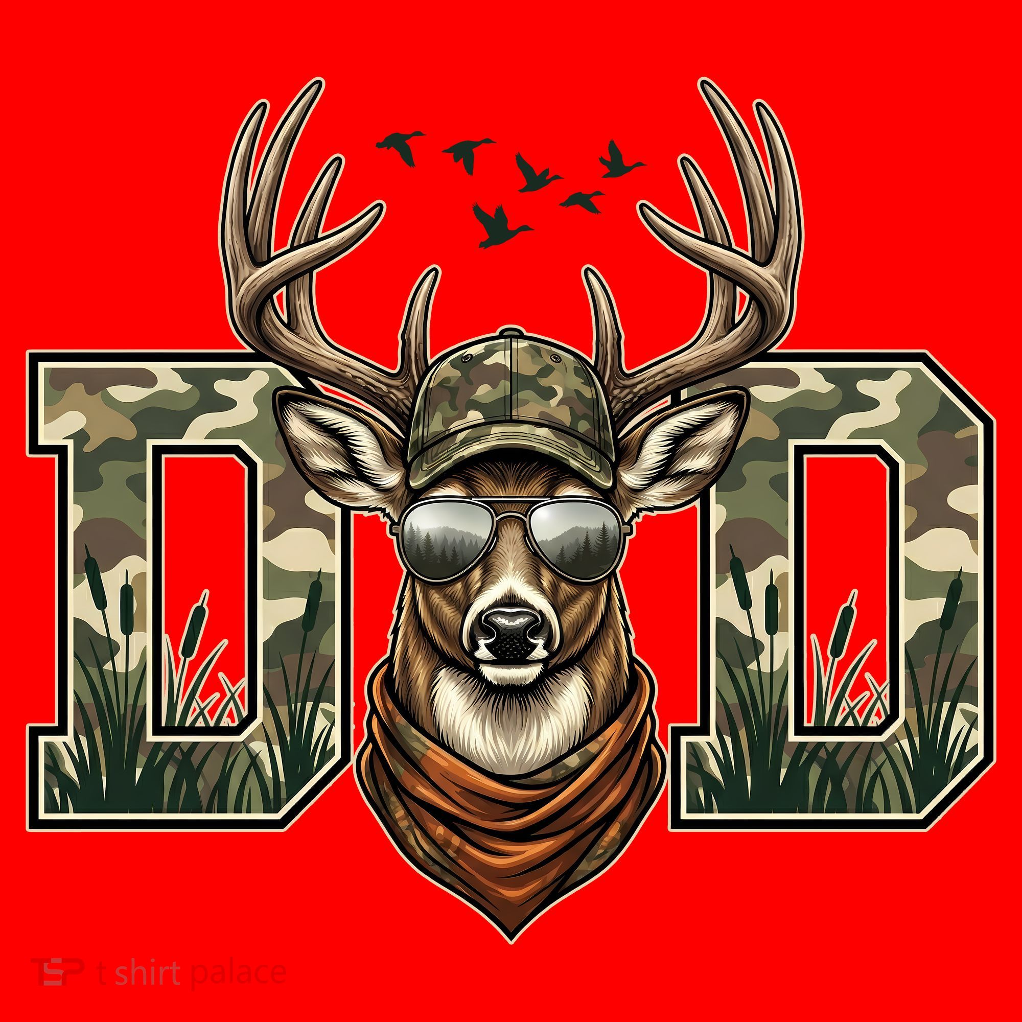Varsity Style Camo Dad Deer Buck Hunter Fathers Day Santa Hat