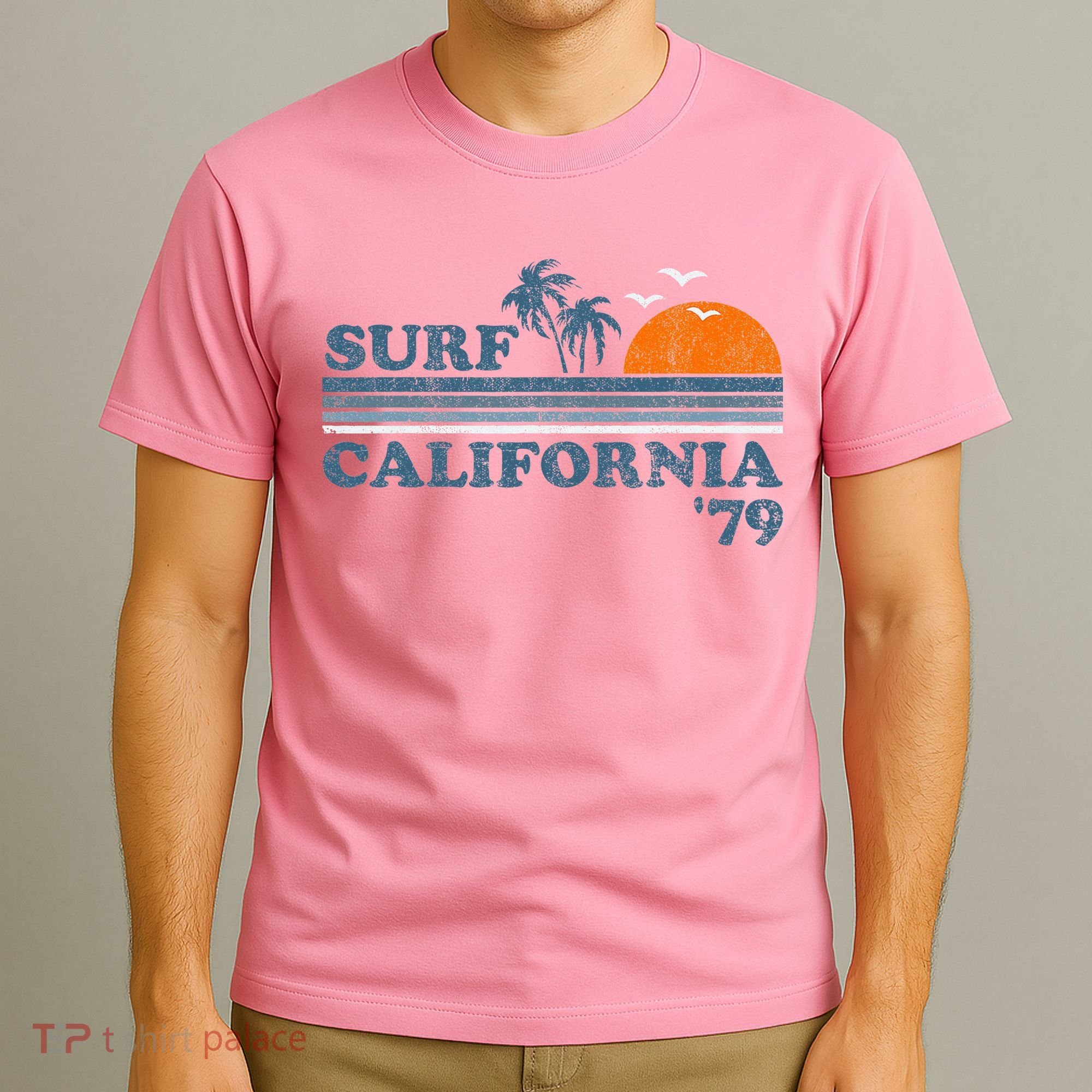 Vintage Surf California Beach Retro Sunset Surf 70S Gift T-Shirt