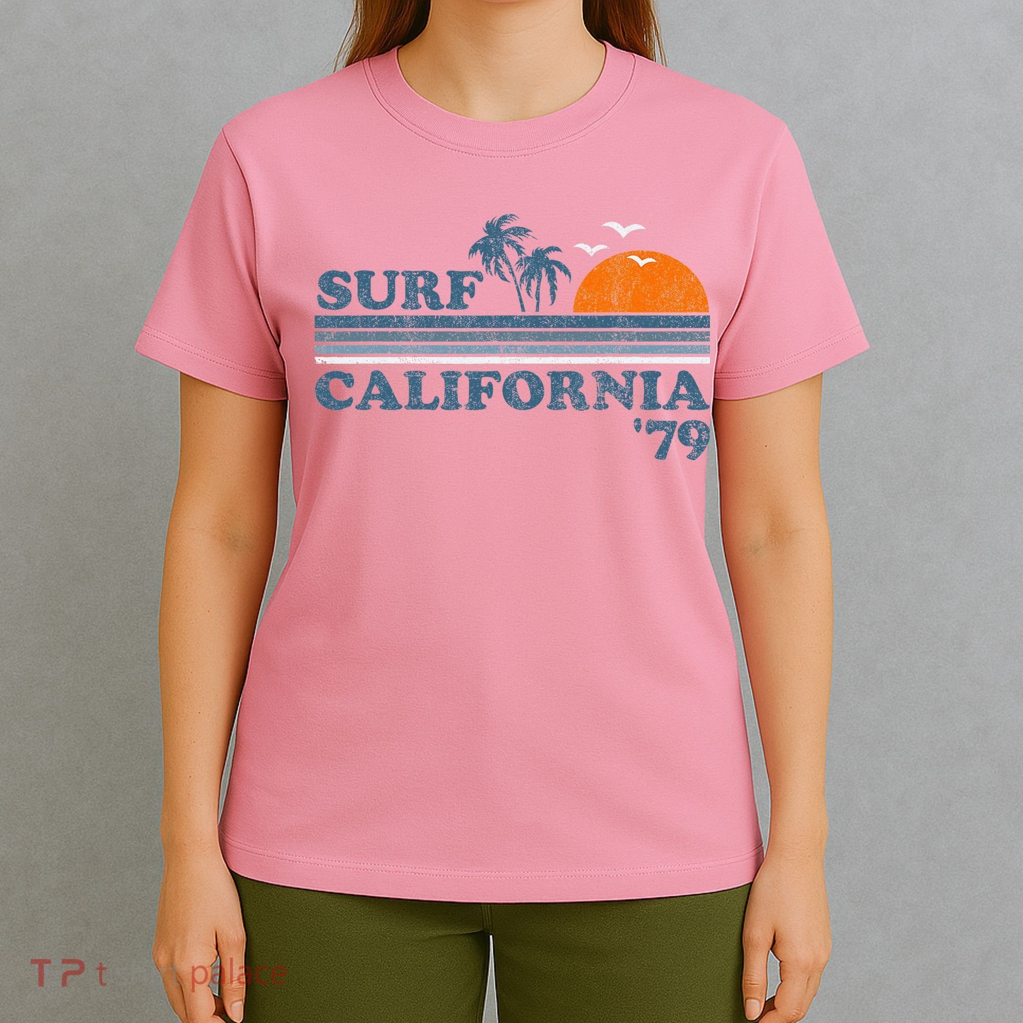 Vintage Surf California Beach Retro Sunset Surf 70S Gift T-Shirt
