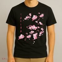 Vintage Sakura Cherry Blossom Japanese Graphical Art T-Shirt thumb 3