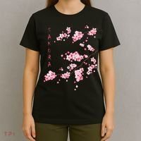 Vintage Sakura Cherry Blossom Japanese Graphical Art T-Shirt thumb 4