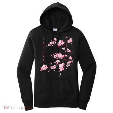 Vintage Sakura Cherry Blossom Japanese Graphical Art Women's Hoodie